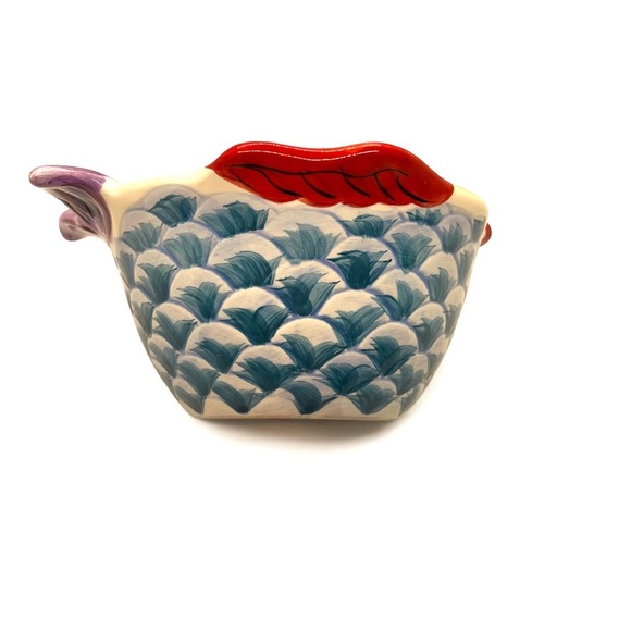 Vissen 6" Fish Shaped Bowl Hand Painted, Retired Design, Whimsical, Colorful - Picture 6 of 11